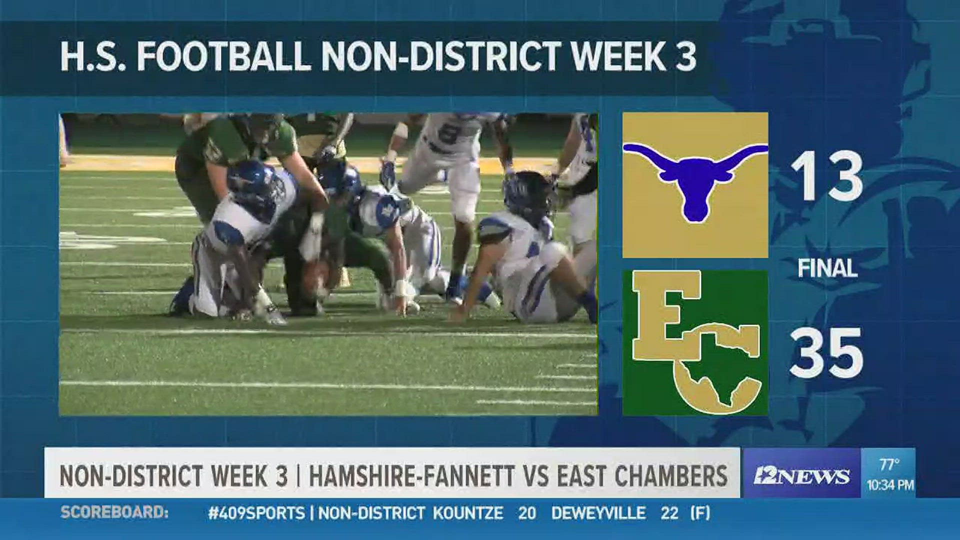 Week 3: East Chambers High School fries Hamshire-Fannett in the 'Rice Bowl' 35 - 13