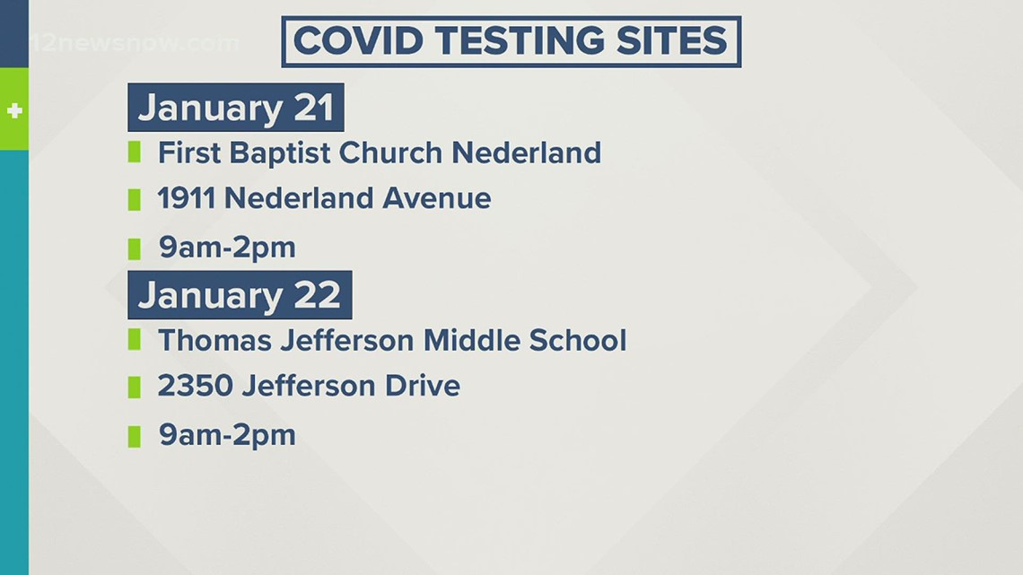 Port Arthur, Nederland COVID-19 testing locations available for Jan. 21 and Jan. 22