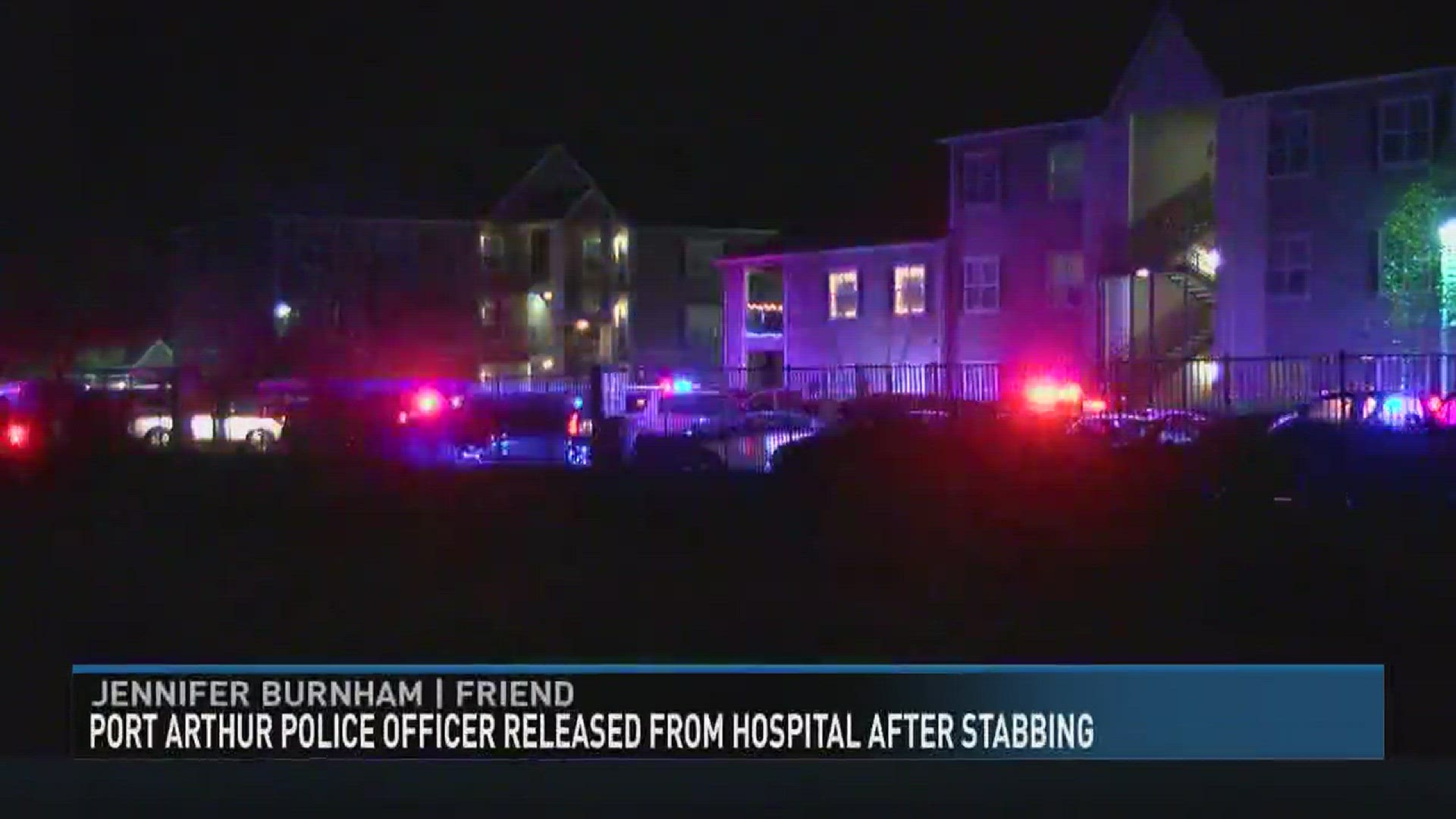 Port Arthur officer treated, released after being stabbed at his apartment