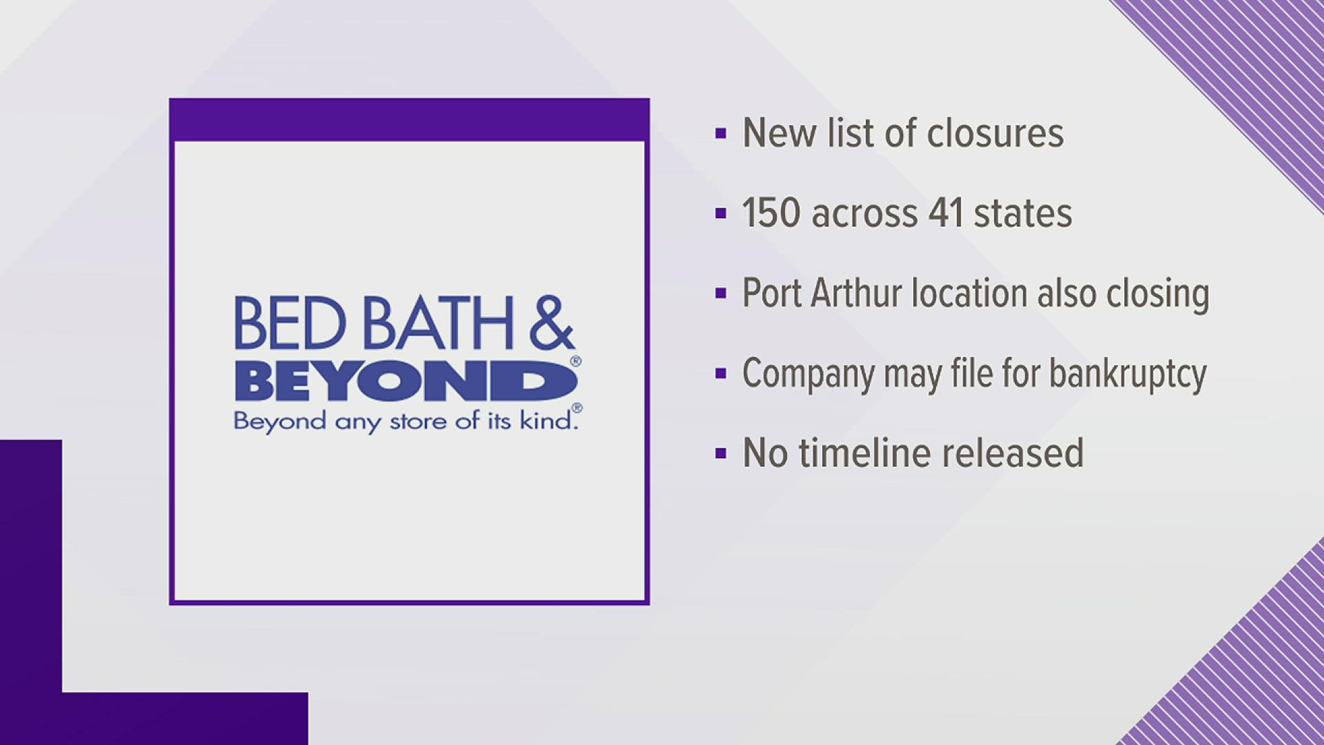 Bed Bath Beyond Beaumont location among 149 stores closing around the US