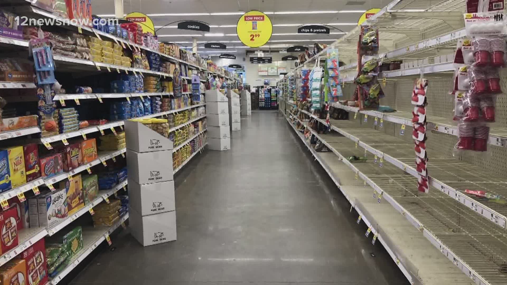 Grocery store shelves are empty again and restaurants closed due to water issues, like at the start of the COVID-19 pandemic. H-E-B is limiting essential items.