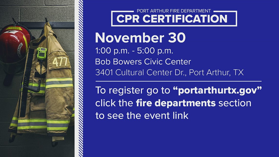 Free CPR certification class being offered by Port Arthur Fire Dept