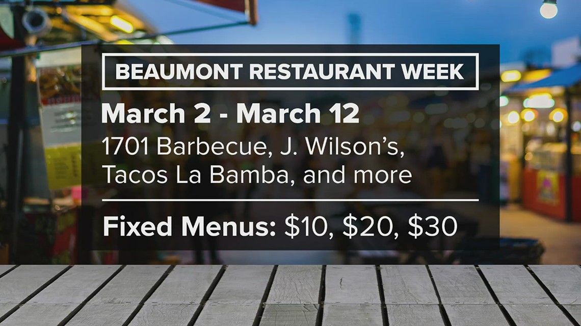 2023 Beaumont Restaurant Week features more than 50 area restaurants