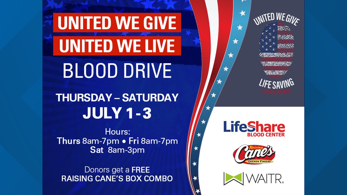 LifeShare to kick off annual United We Give blood drive