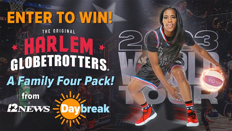 Win a family 4-pack of tickets to see the Harlem Globetrotters