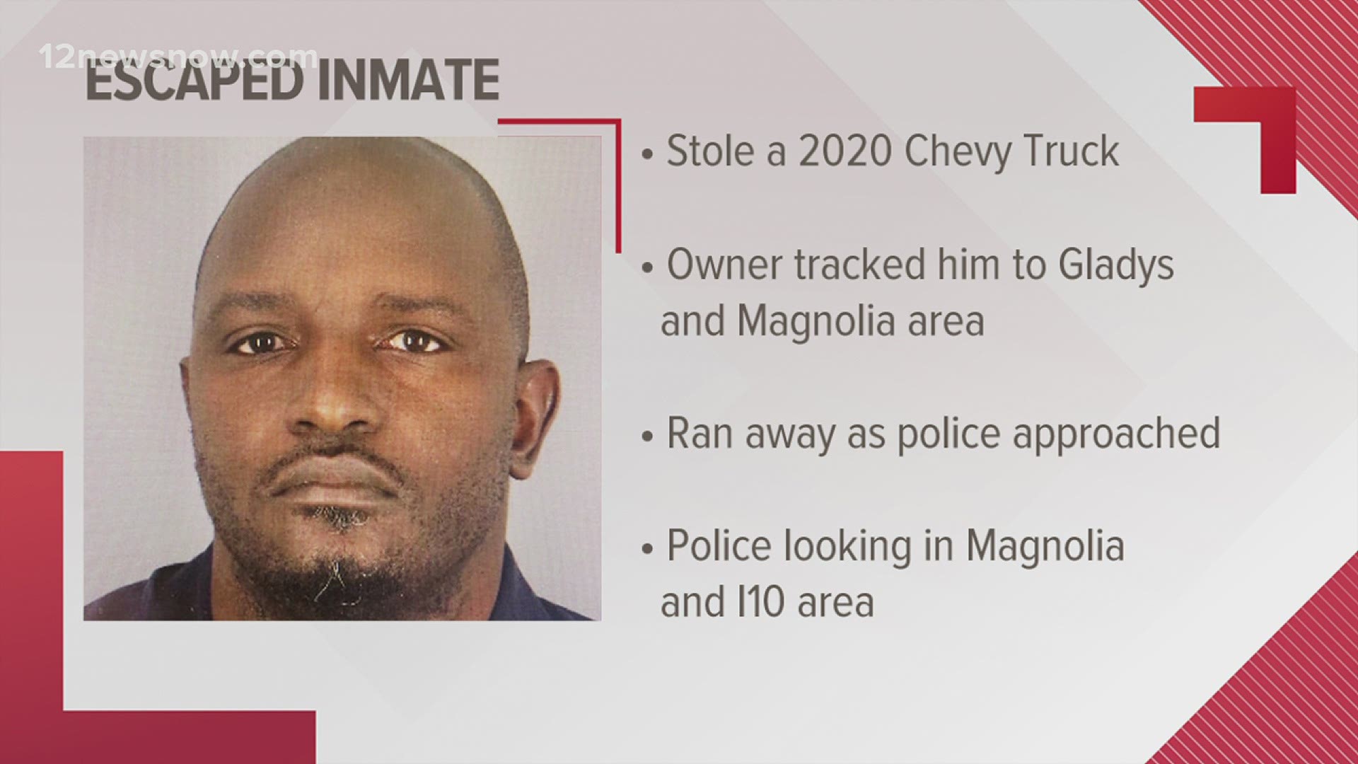 A manhunt is underway for Robert Lake, 39, who escaped from the Jefferson County Correctional Facility. Deputies and police are looking for him.