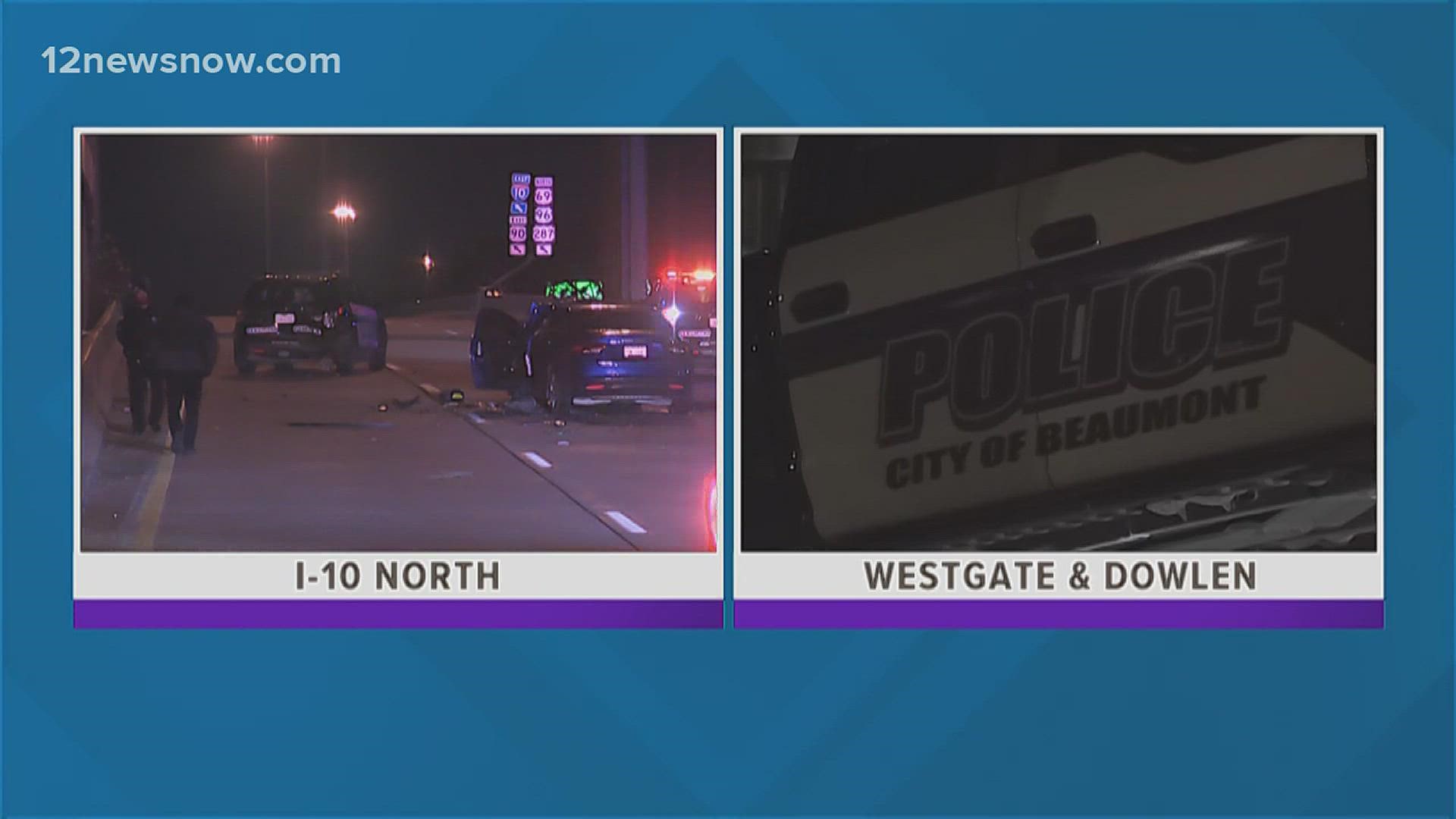 One of the crashes happened in the northbound I-10 lanes and the other crash happened on Westgate and at Dowlen.