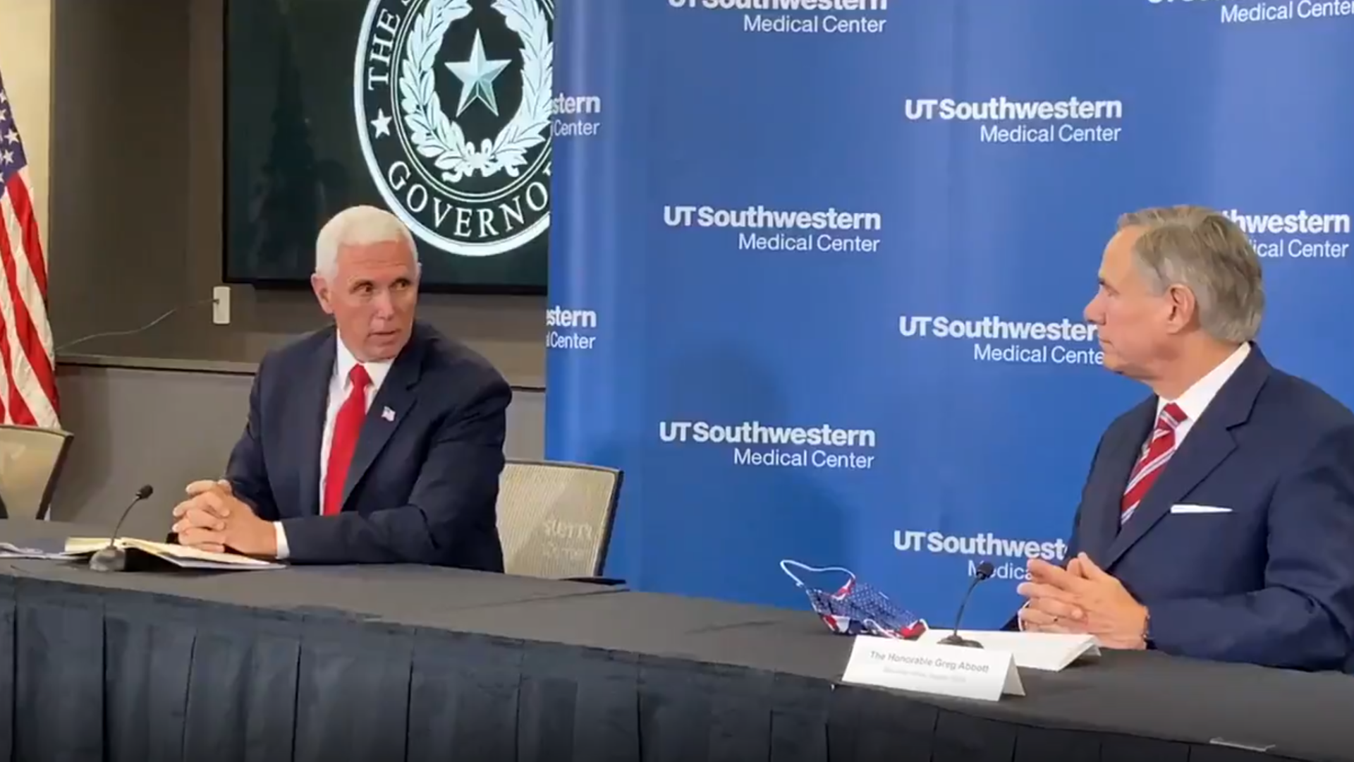 Vice President Mike Pence and Gov. Greg Abbott met in Dallas on Sunday