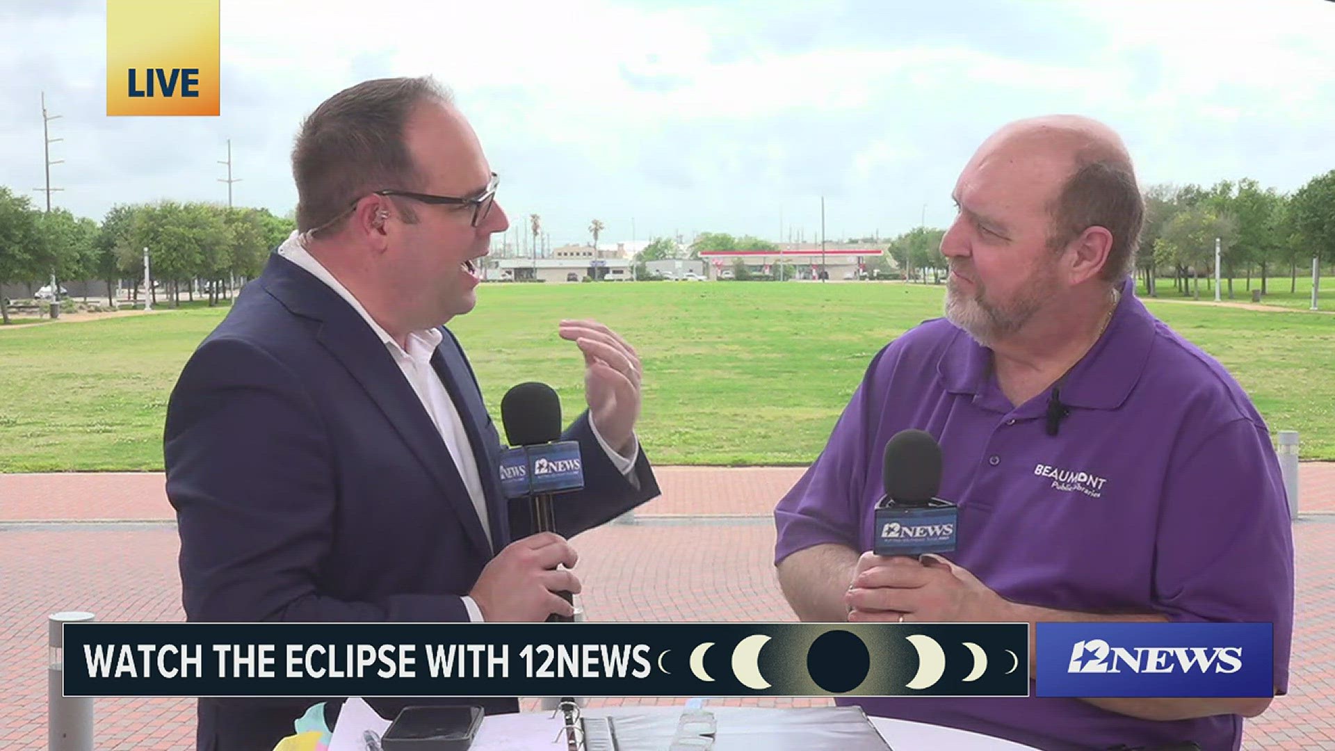 The Beaumont Public Library sponsored an eclipse watch party and despite the cloudy skies the eclipse watchers had a good time.