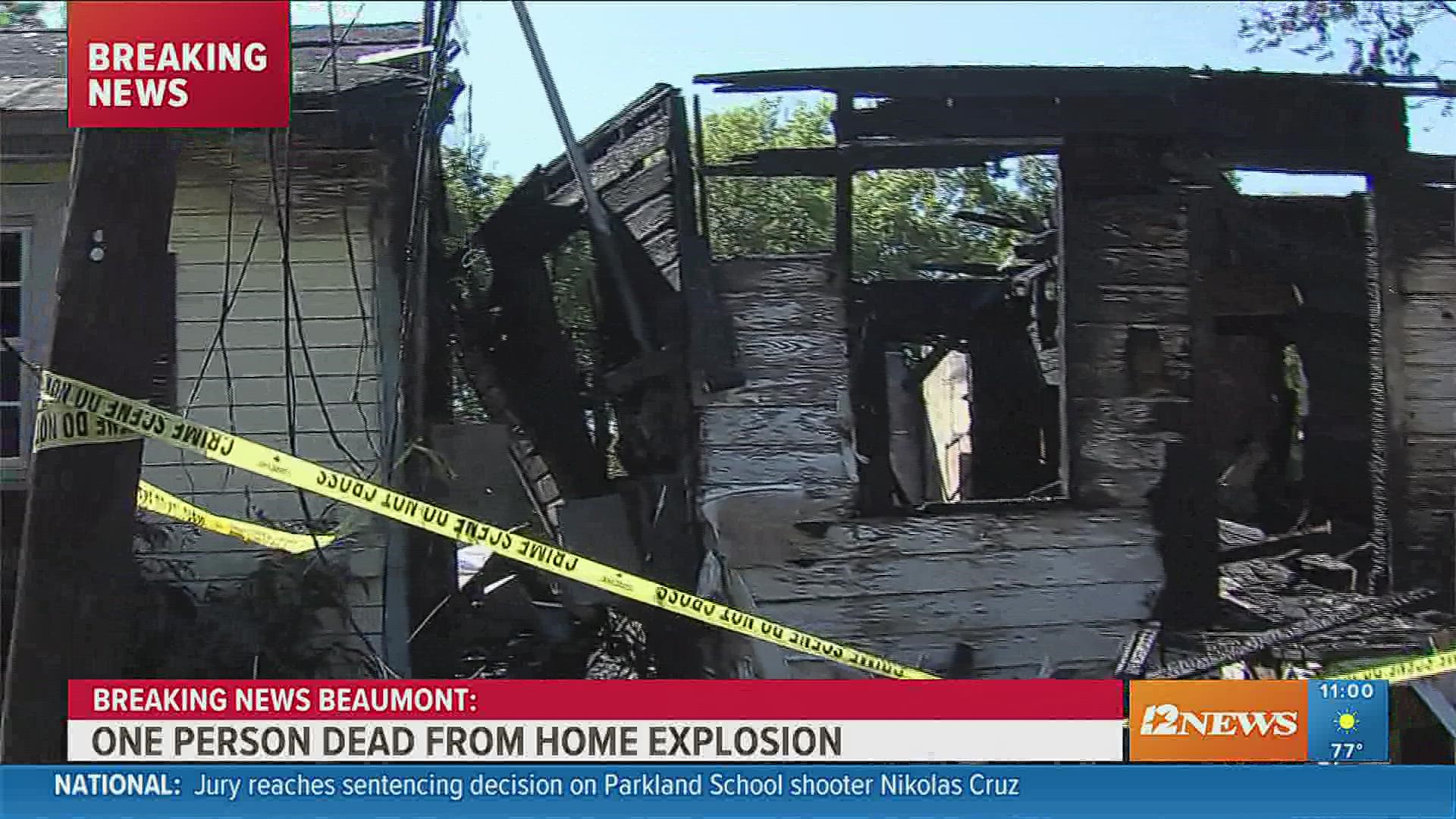 One killed in early Thursday morning explosion fire at Beaumont home