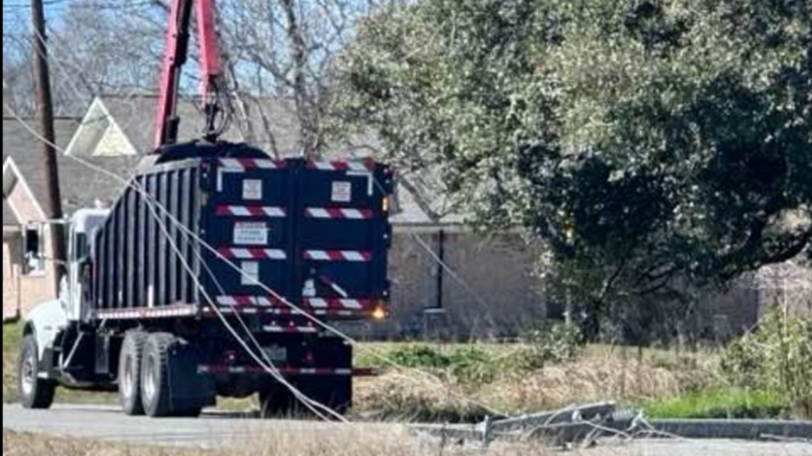 Orange city truck accidently pulls down power lines | 12newsnow.com