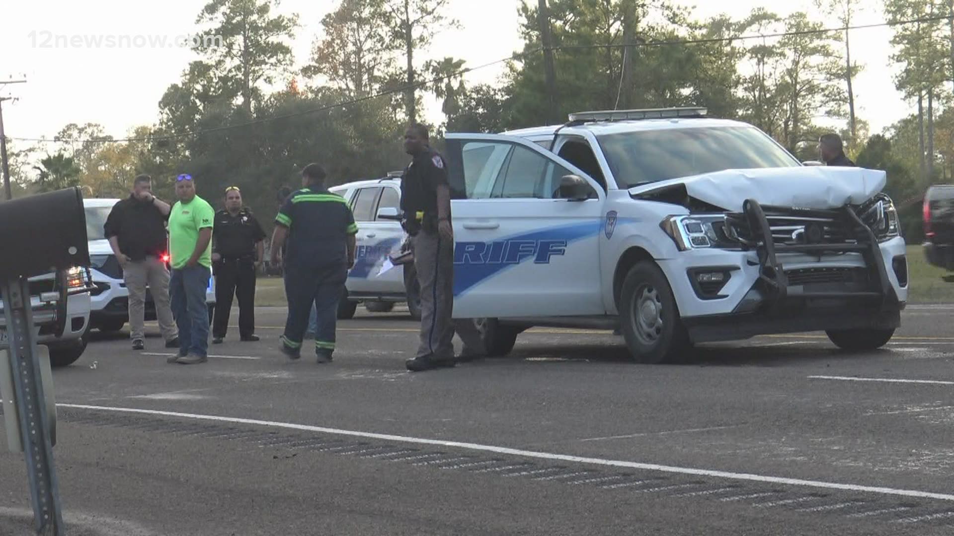 An Orange County Sheriff's Deputy was involved in a crash in North Vidor around 4:30 p.m. on Highway 105 while the deputy was escorting a funeral procession.