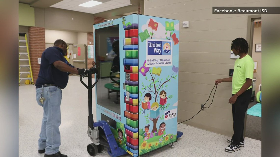 Beaumont ISD elementary schools receive book vending machines from United Way Beaumont North Jefferson County