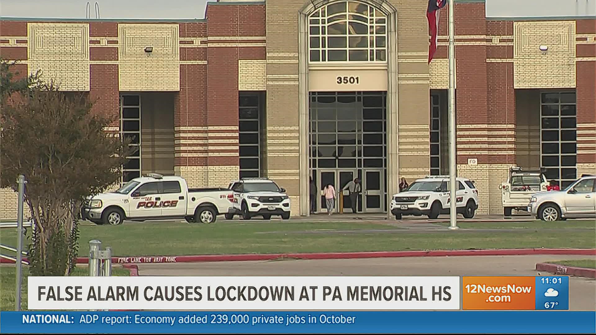 If you saw police cars and ambulances outside Memorial High School or got an alarming text from your student there this morning there's no reason to worry.