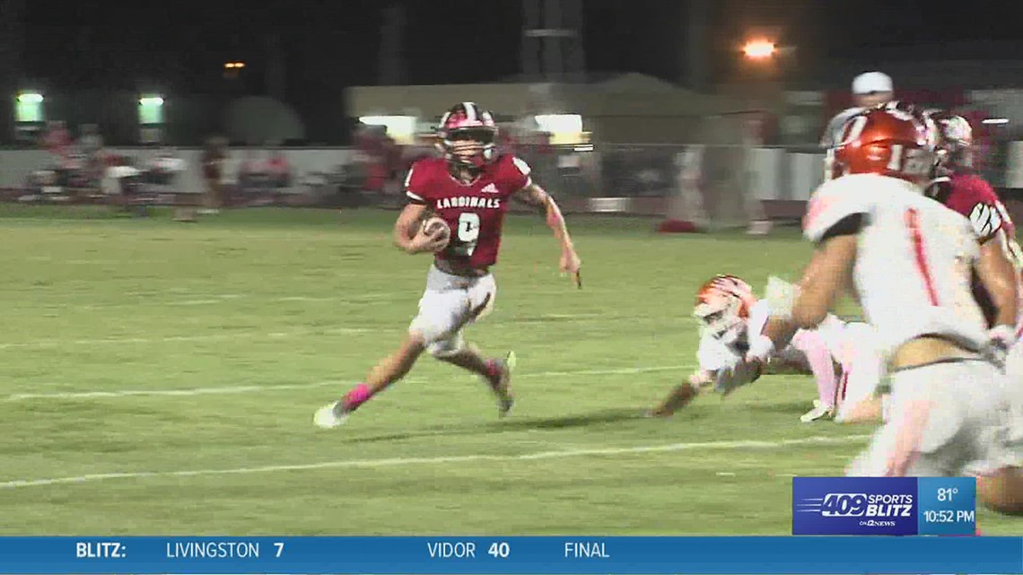Bridge City's Kyler Garlaska trucks his way for a First Down in the Hit of the Week