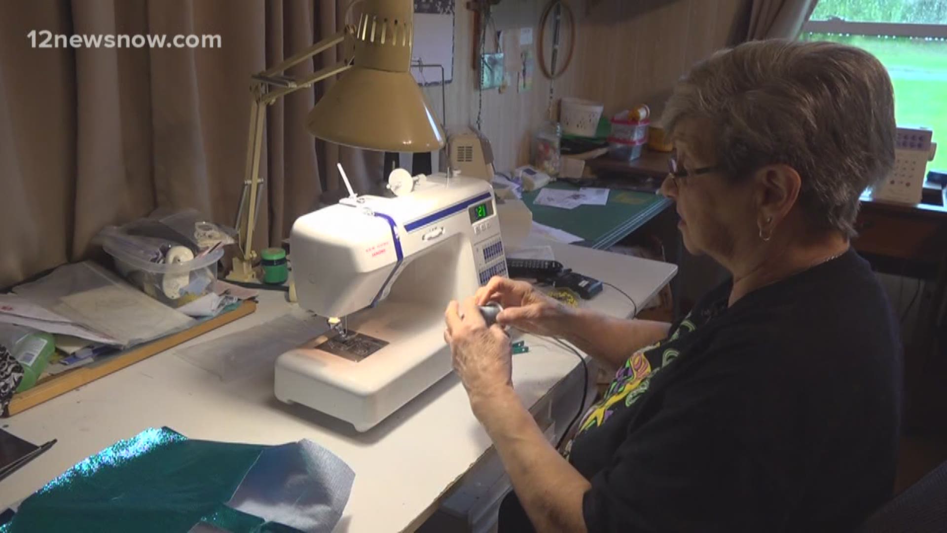 She's been sewing the intricate costumes for 18 years now.