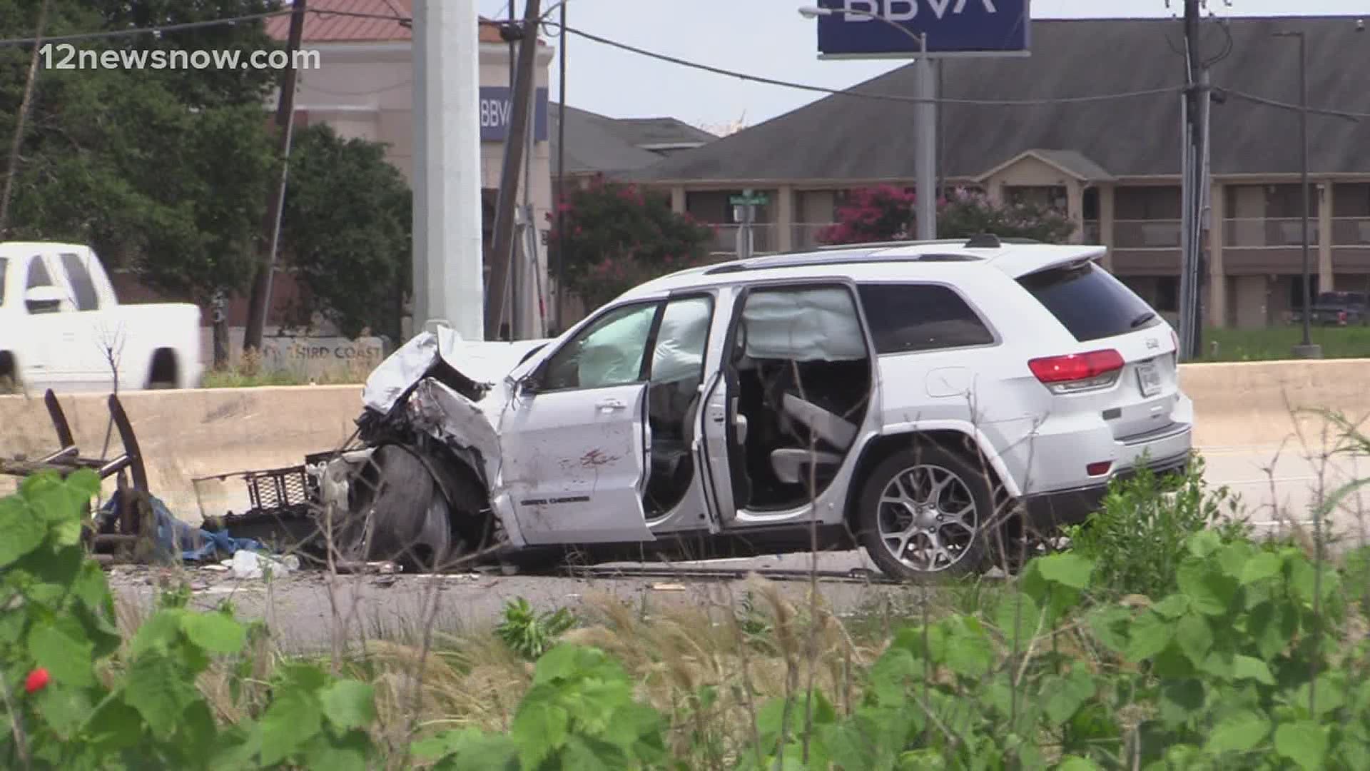 The accident happened around 1:30 p.m. and involved four vehicles on Highway 69 southbound in Port Arthur. Details surrounding the crash are unclear at this time.