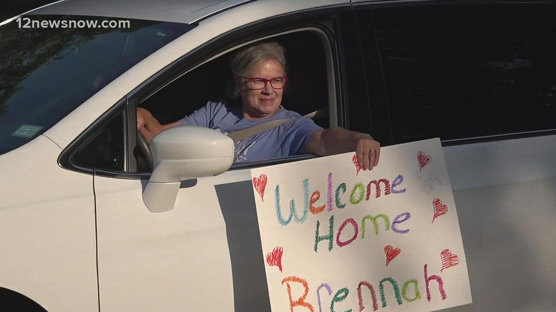 Tuesday evening, the Buna community rallied to welcome home 11-year-old Brennah Gurganious.