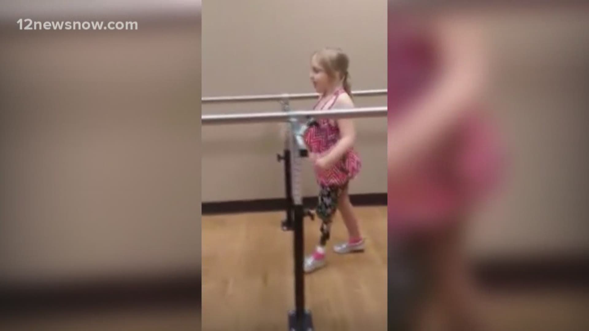 Groves six year old is overcoming the amputation of her leg as a baby and nothing stops her from doing what she loves 
