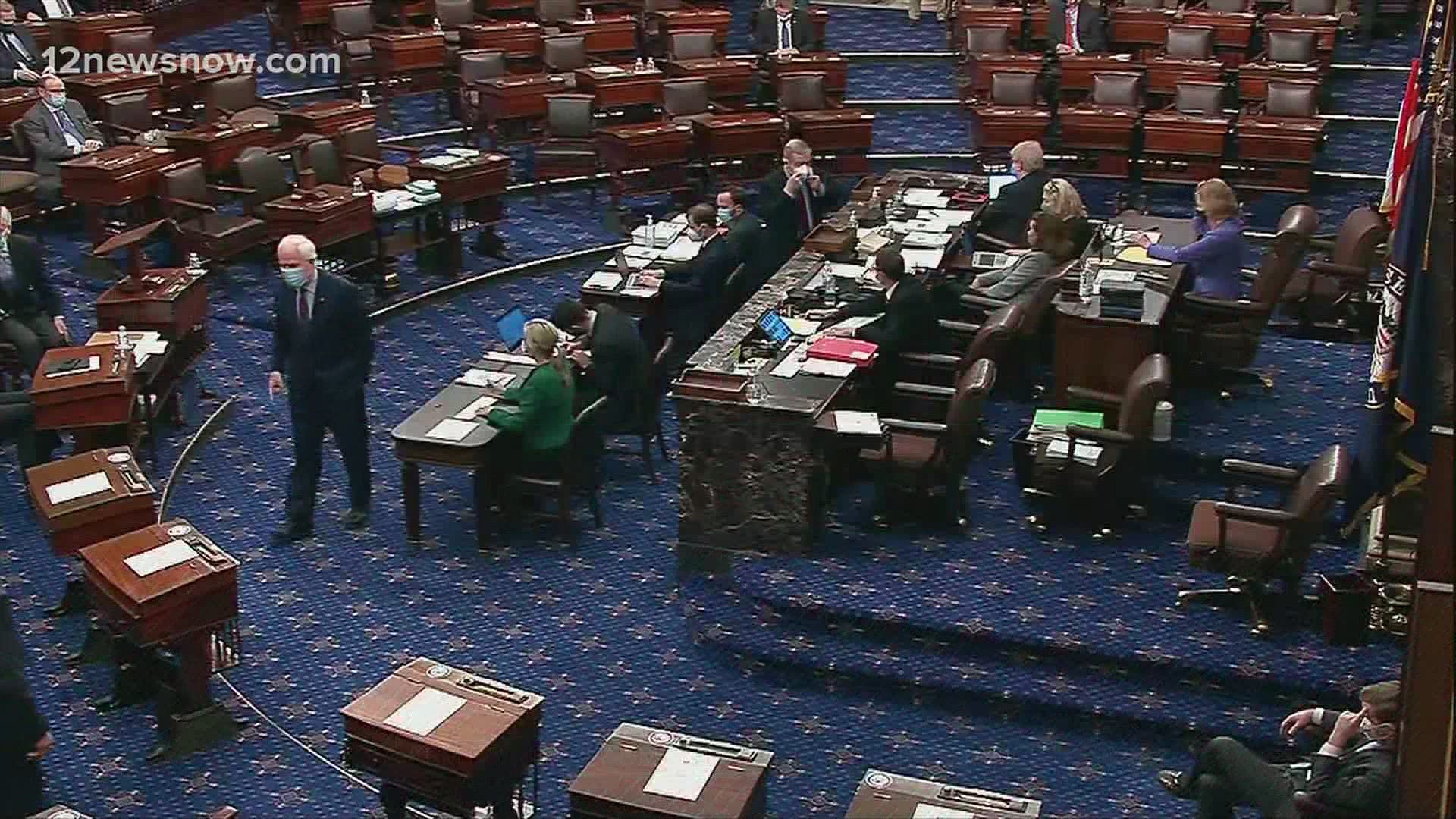 A live look from the Senate floor, where a stimulus "vote-a-rama" is likely to continue into the early morning hours.