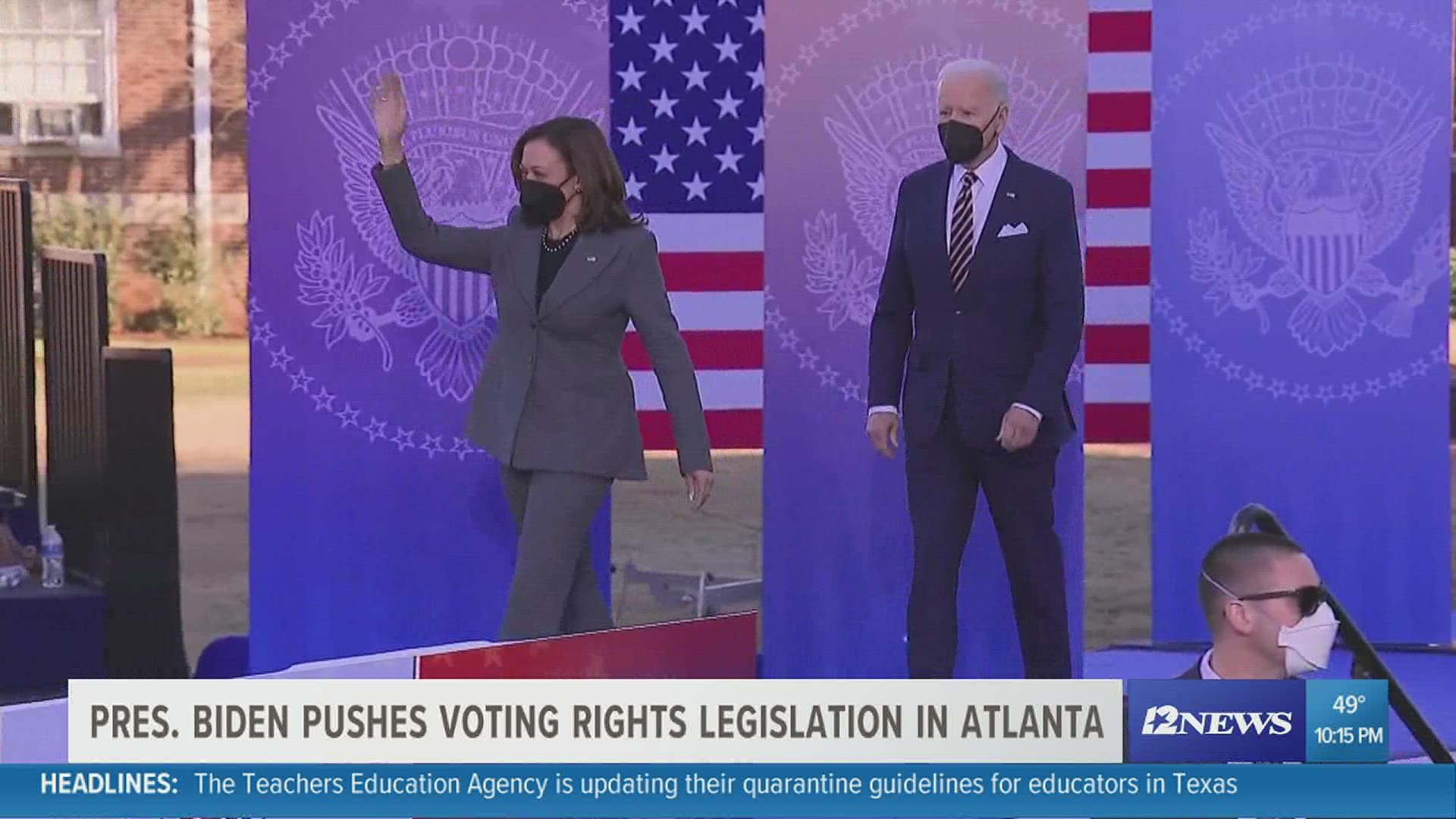 President Biden and Vice President Harris made a stop to push for several "Voting Rights" bills to be passed.