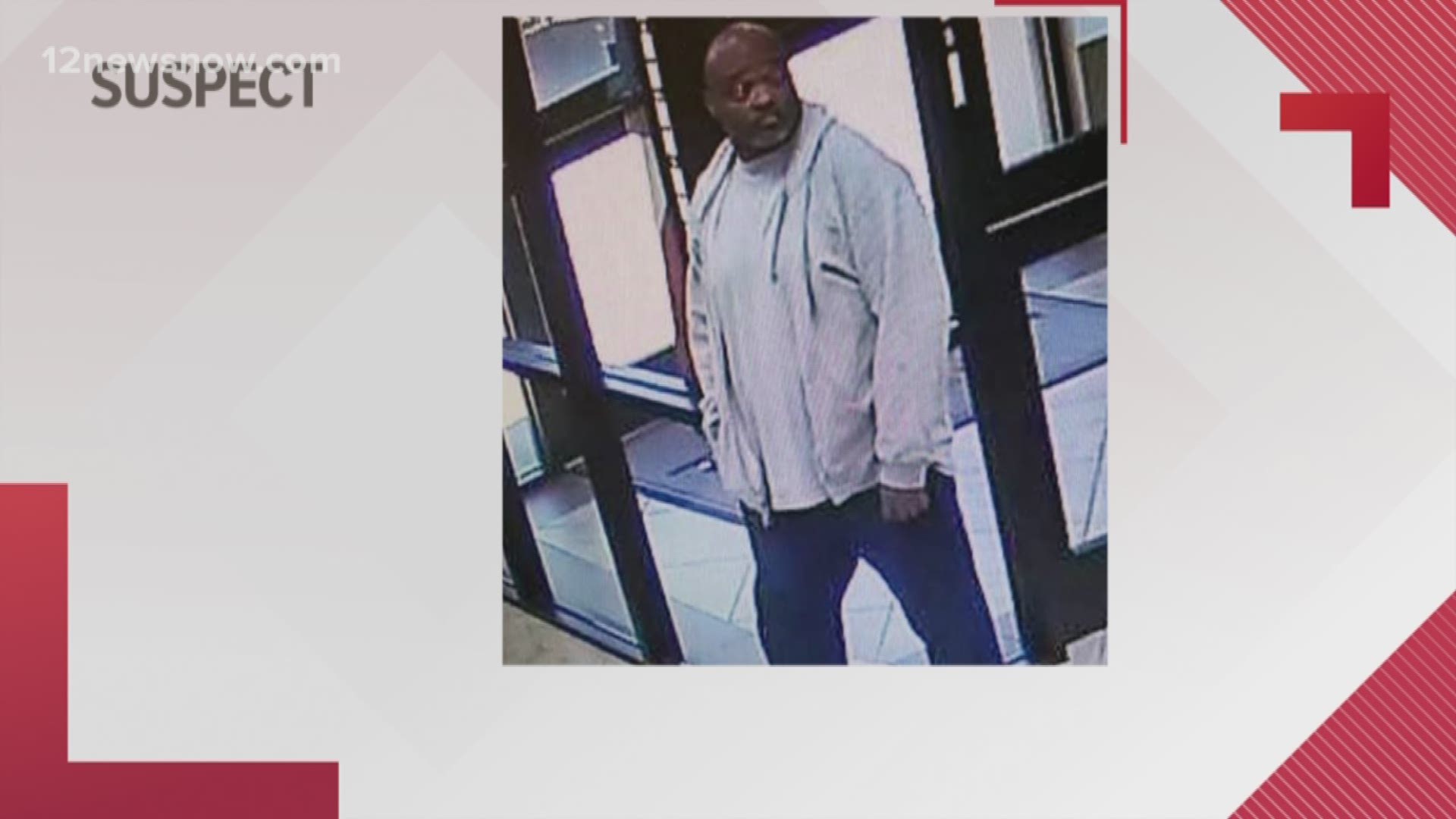 It happened before noon at First Financial Bank Vidor. If you recognize the man, you're asked to call 833-TIPS (8477).