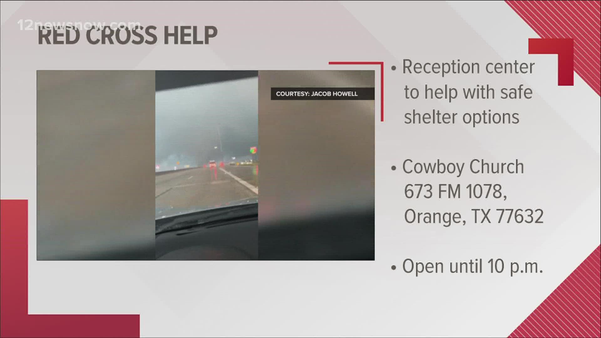 Anyone in need of shelter can go to the Red Cross Reception Center at the Cowboy Church.