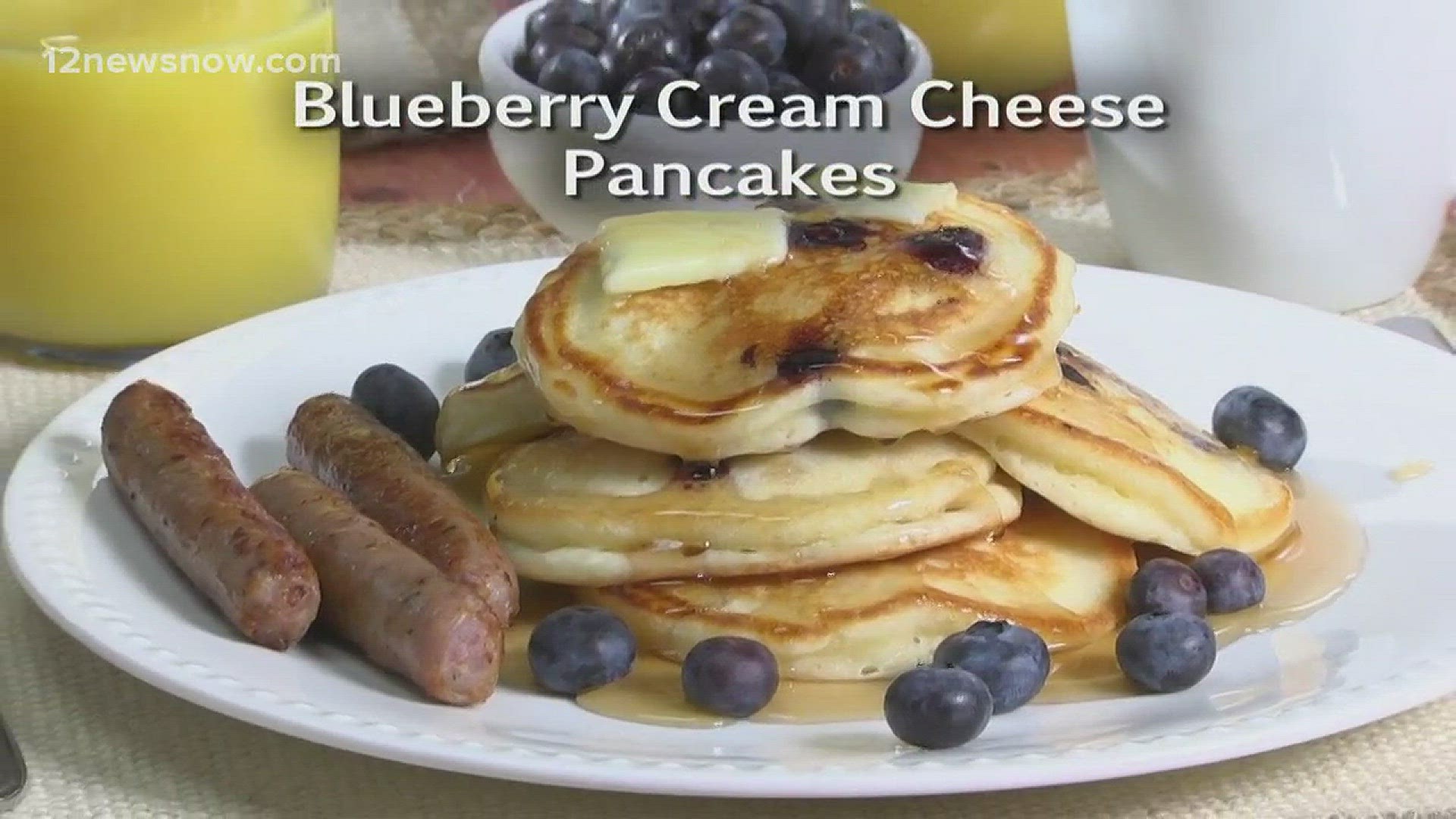 Mr. Food makes Blueberry Cream Cheese Pankcakes