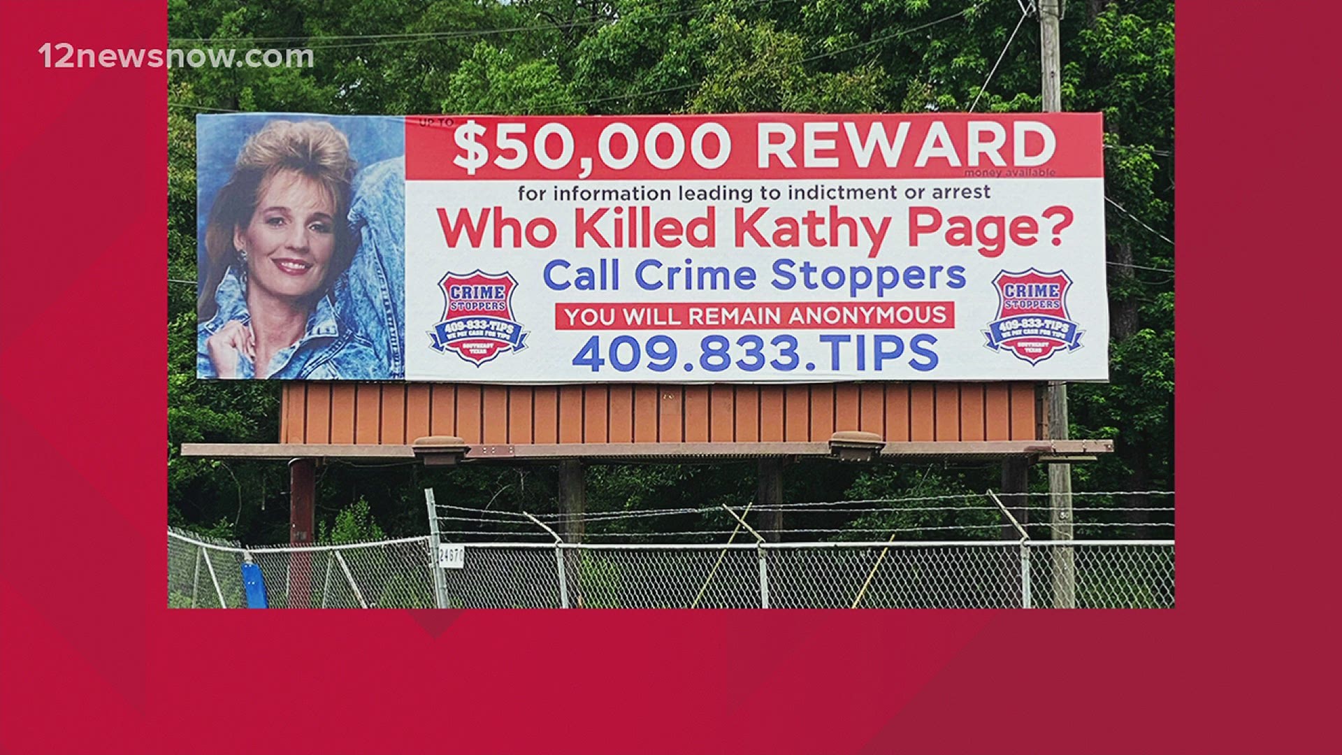 The $50,000 reward is the largest reward ever offered by crime stoppers in SE Texas. Page's family planned to put the reward up sooner but the pandemic caused delays