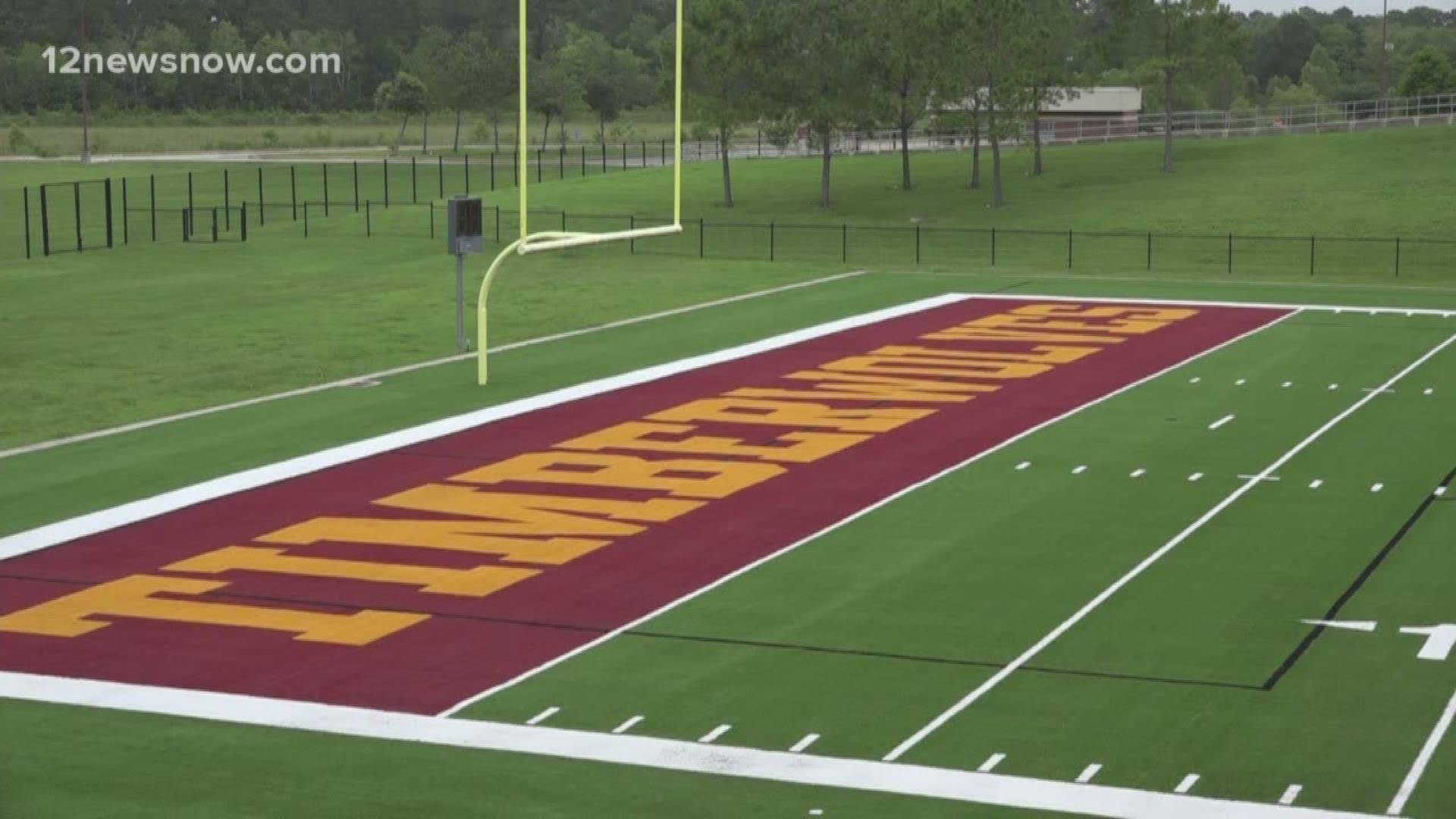 Beaumont ISD unveils their new football turf at the Thomas Center