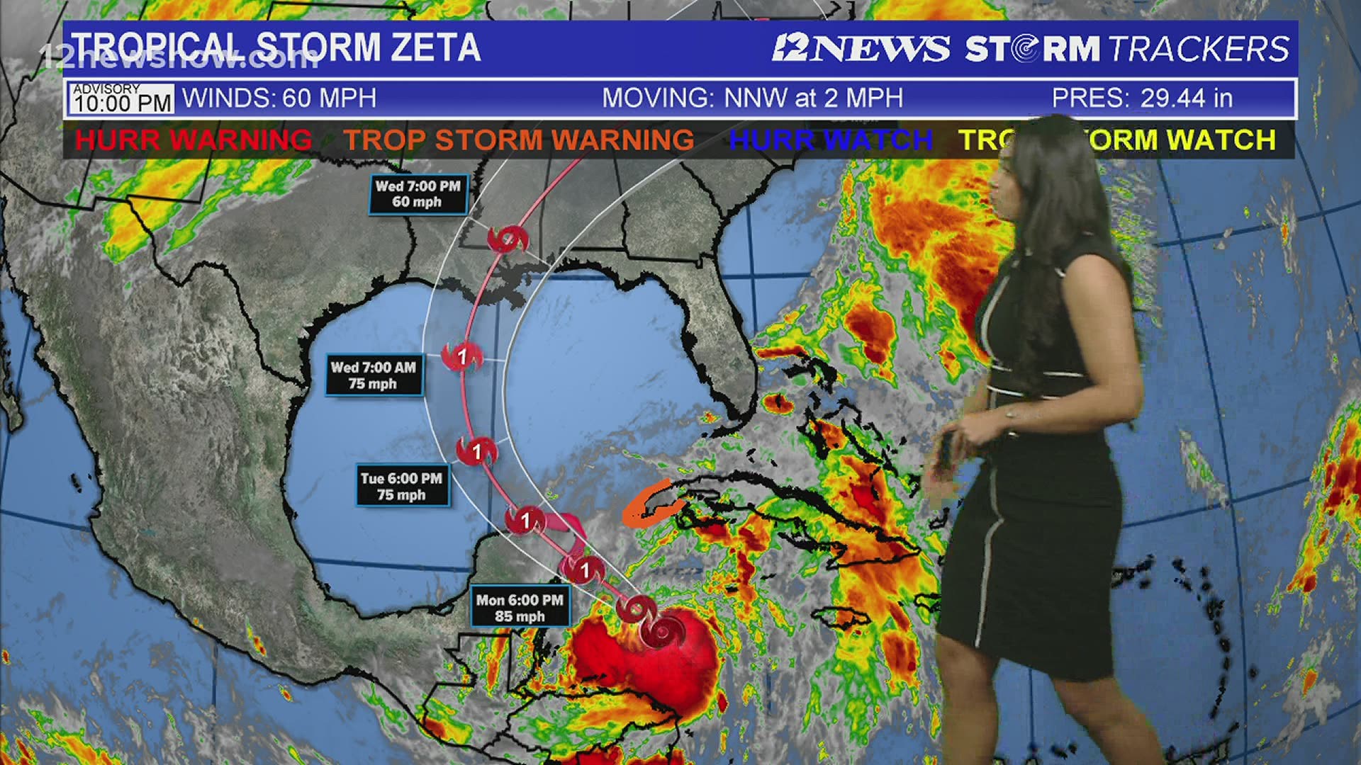 Tropical Storm Zeta Now Slowly Moving Could Come Into Gulf On Tuesday 12newsnow Com