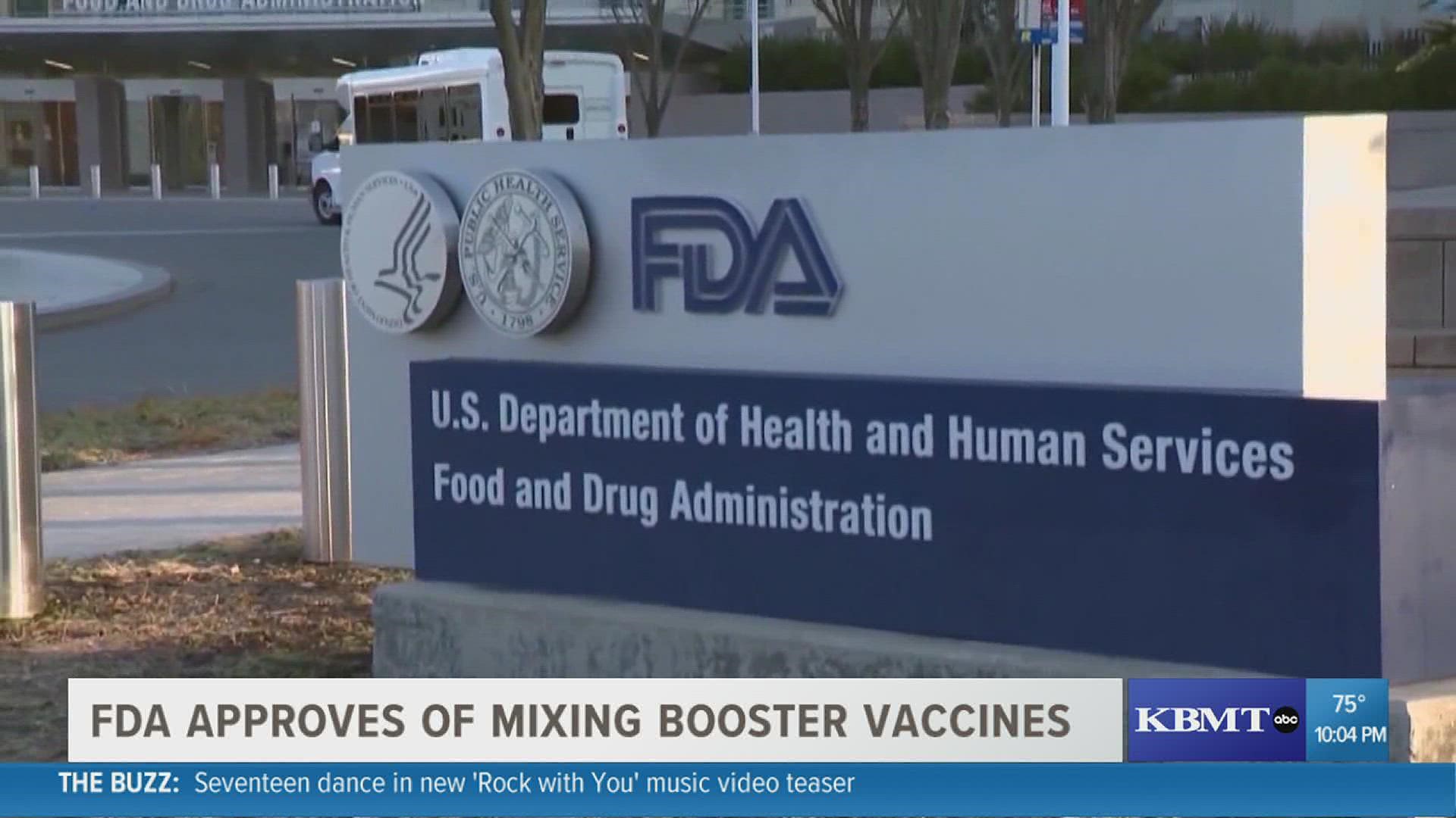 The FDA signed off on a plan that allows people to use different vaccine brands for booster shots.