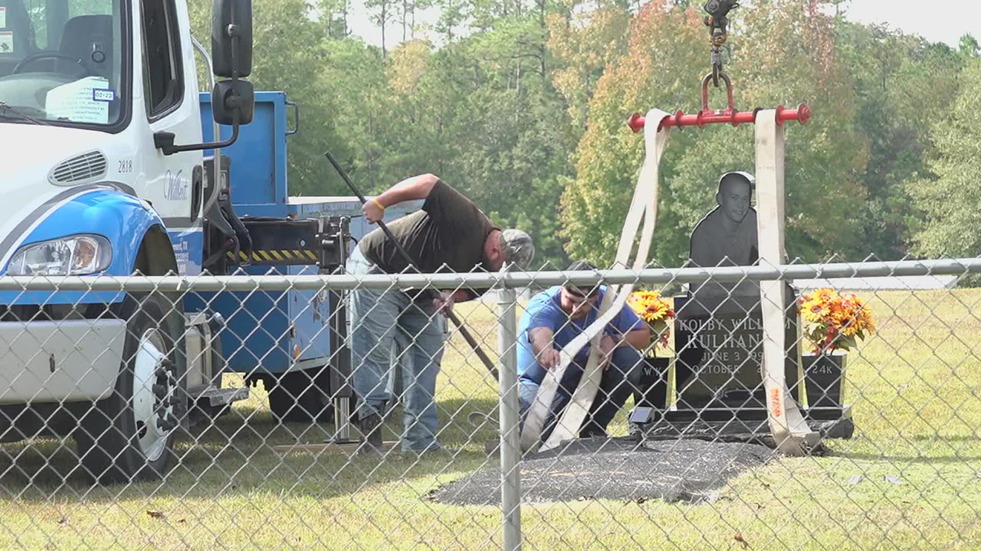 The remains of Kolby William Kulhanek will be removed on Tuesday, November 1. The exhumation order was signed by Hardin County Judge Early Stover.