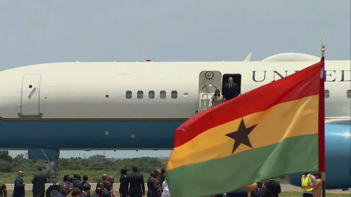 Vice President Harris arrived in Ghana Sunday afternoon to kickoff week-long trip to Africa