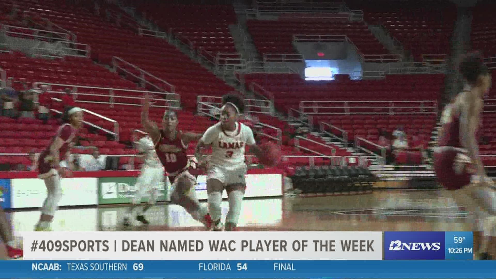 Dean named WAC Player of The Week after scoring 25 points against Loyola-New Orleans