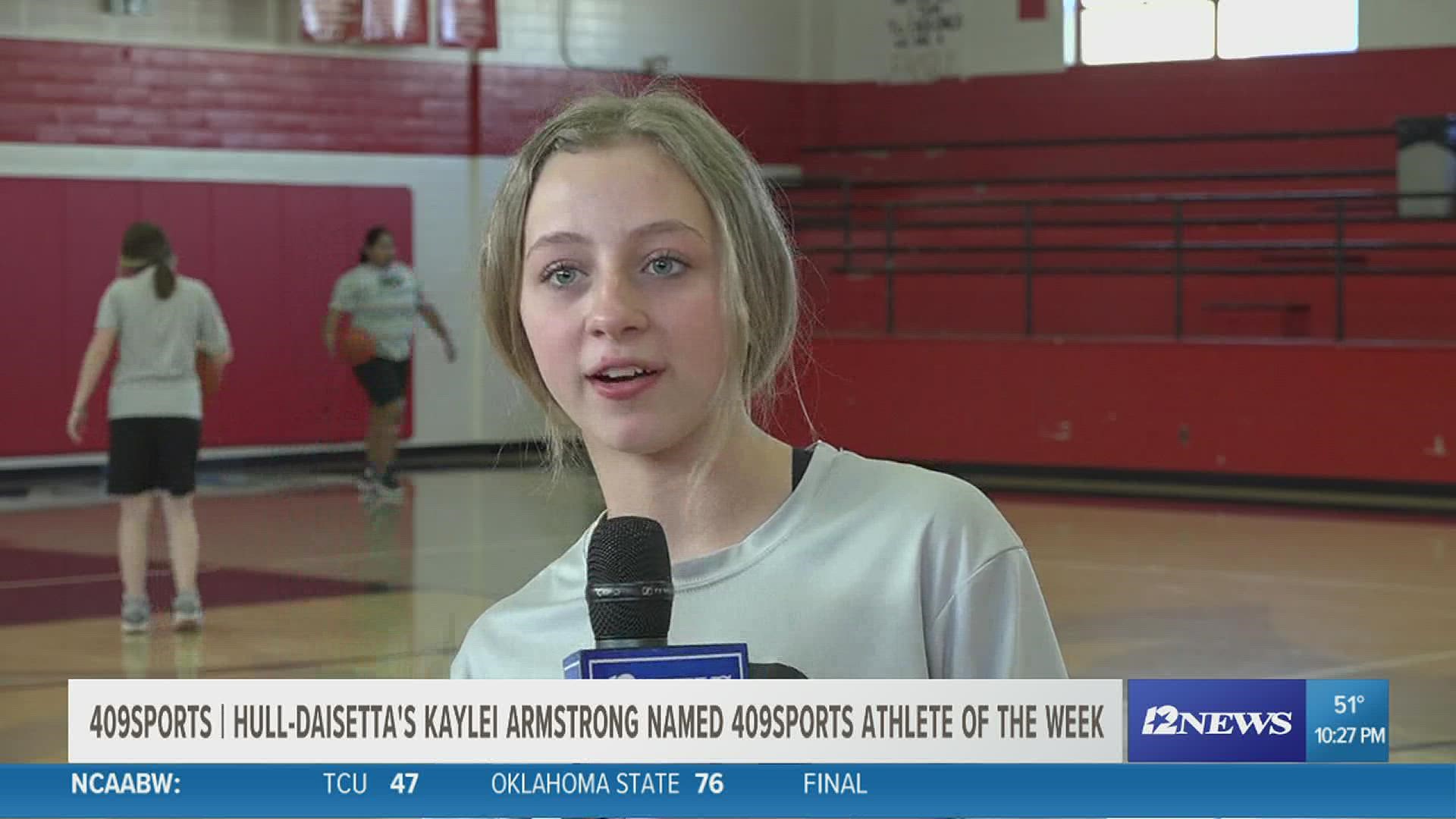 Hull-Daisetta's Kaylei Armstrong is setting career highs and breaking school records as a sophomore.