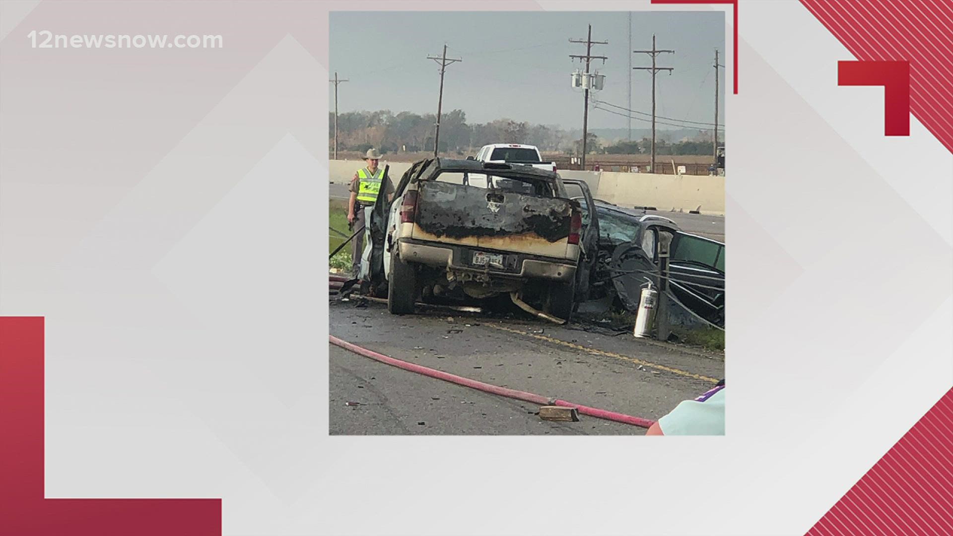 Traffic along Interstate 10 is at a standstill near Boyt Road west of Beaumont following a major wreck in the eastbound lanes that has closed the eastbound lanes.