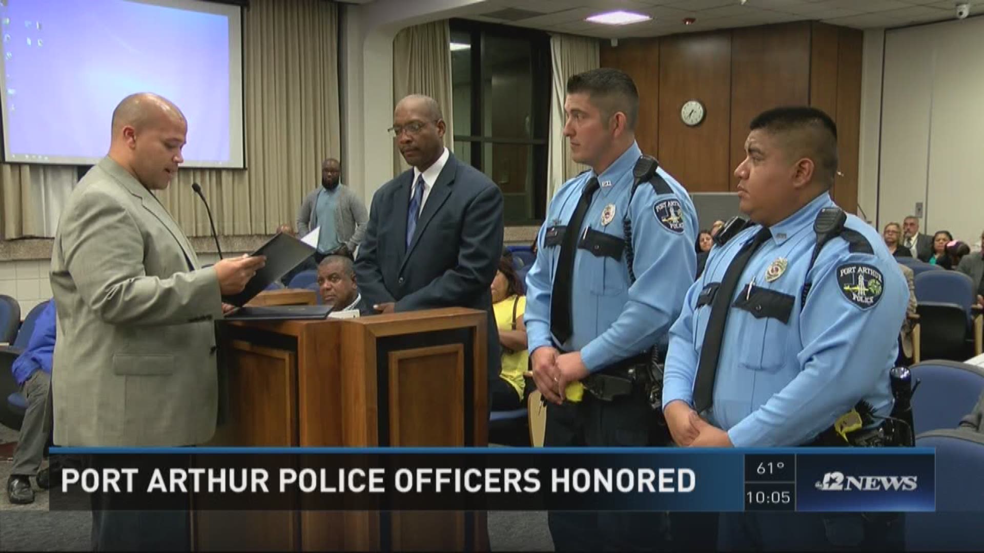 Port Arthur Police Officers Honored For Bravery 