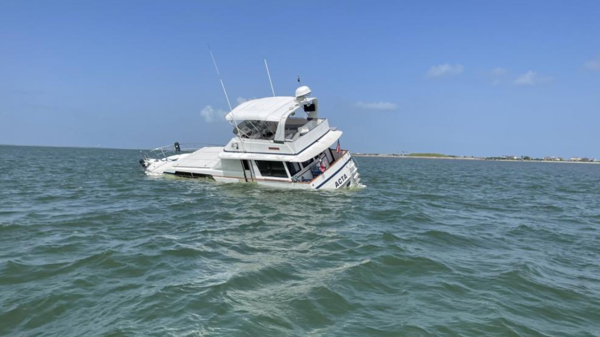 All four boaters were said to be stable, but one had to be transported to a Galveston facility for back and neck injuries.