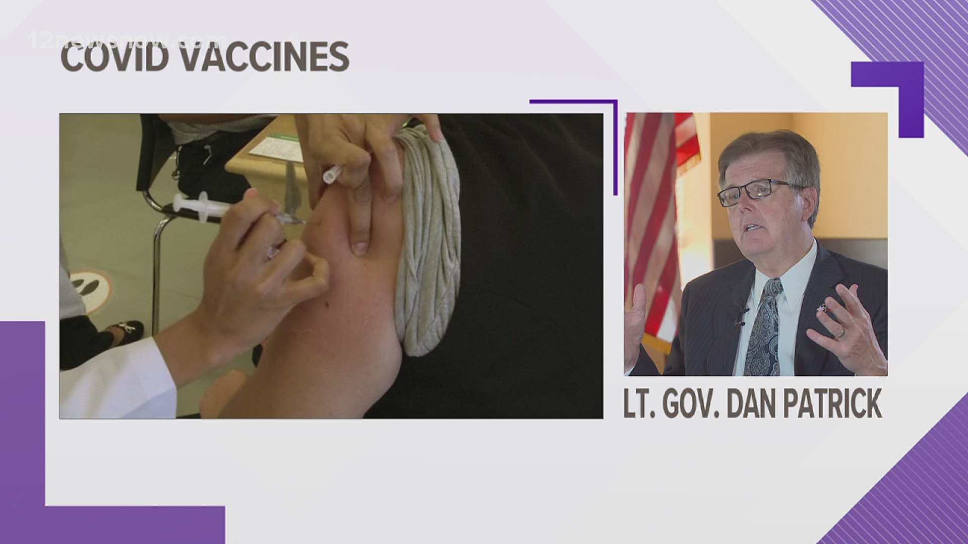 Lieutenant Governor Dan Patrick wants the state to revise its COVID-19 vaccine distribution plan.