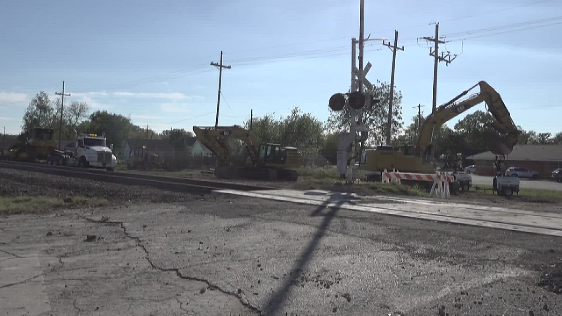 Some roads have been fixed after a train derailment in Beaumont Saturday morning