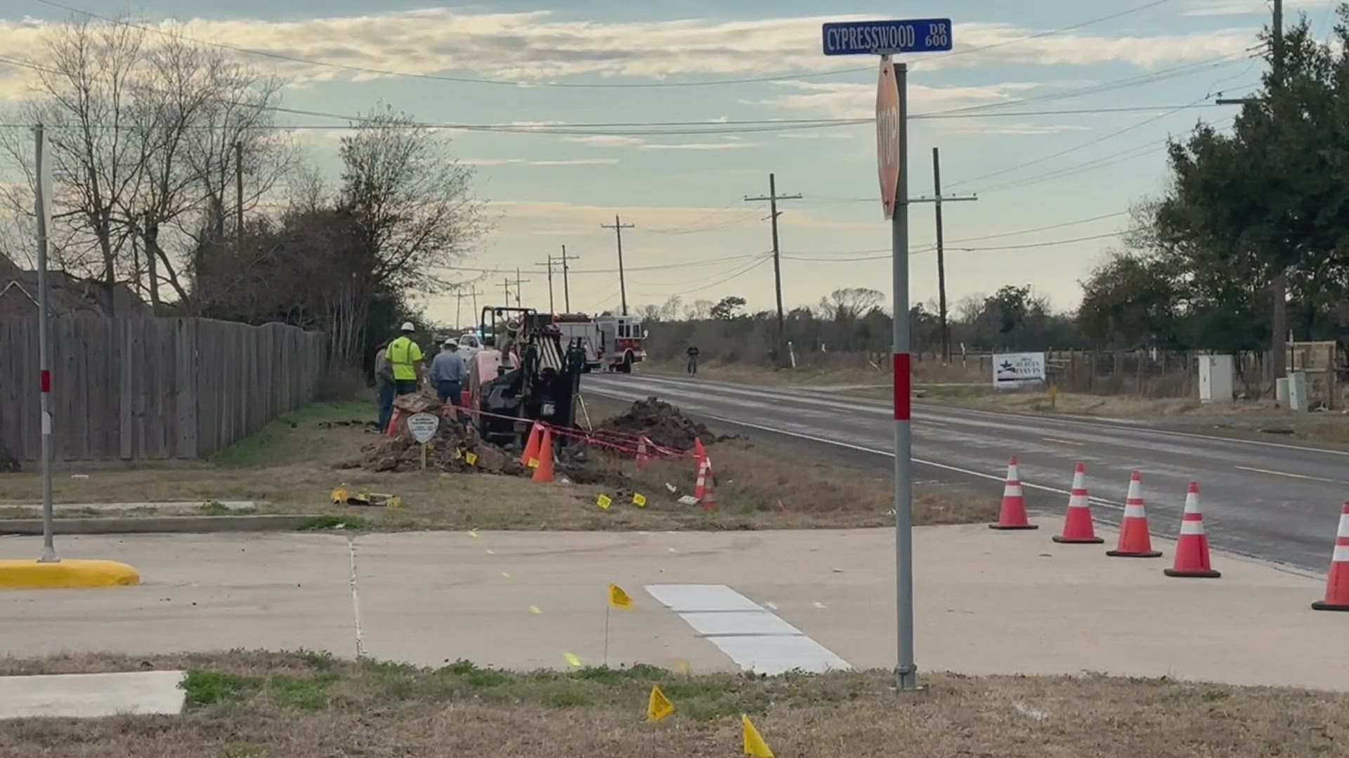 CenterPoint Energy is already at the location of the gas leak.