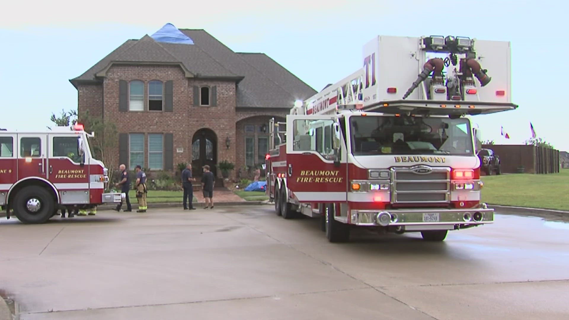 Lightning strike next to Beaumont home may have caused attic fire Thursday morning