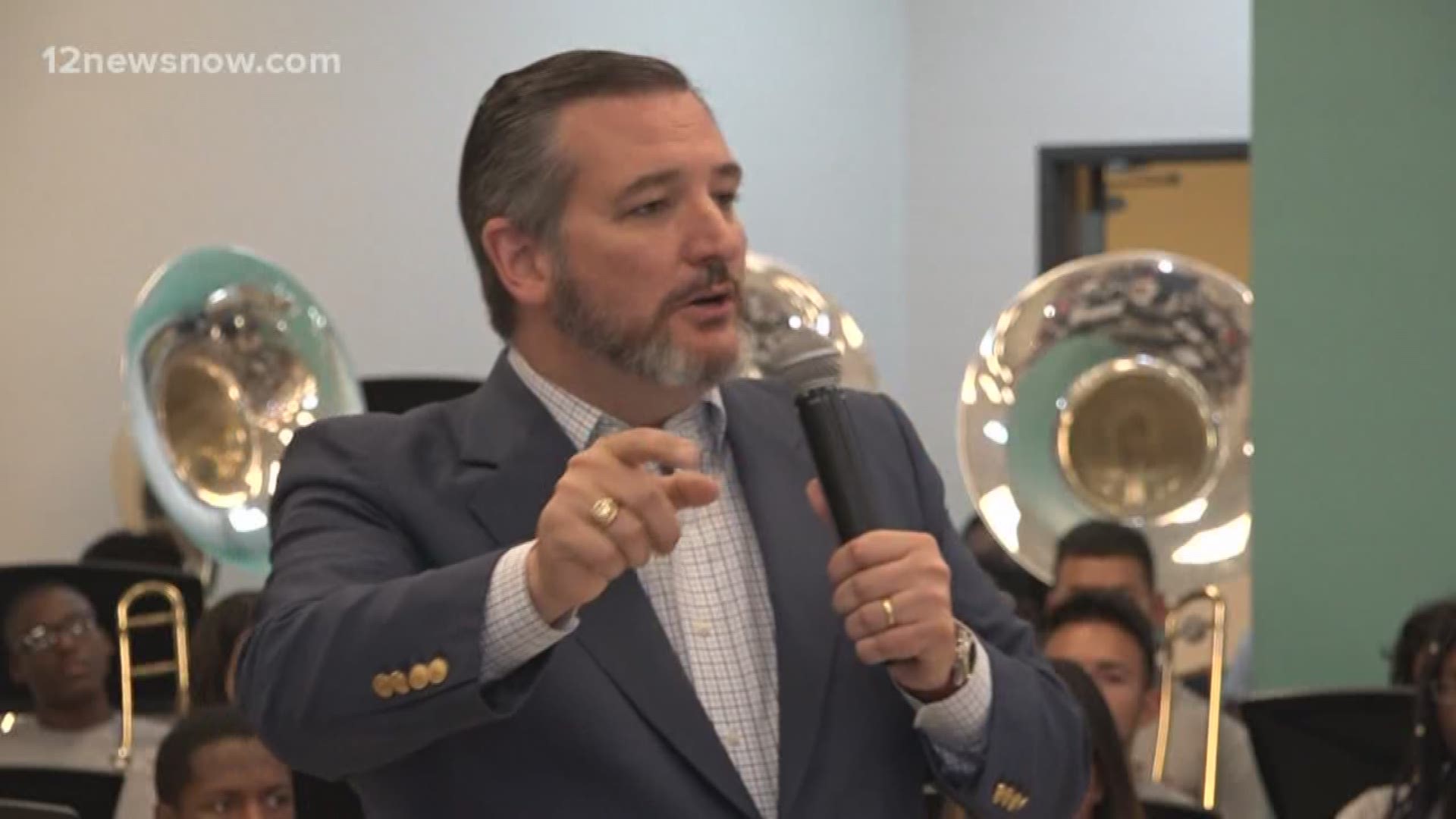 The last time Senator Ted Cruz visited the school, it was stripped and gutted after being filled with water during Harvey.