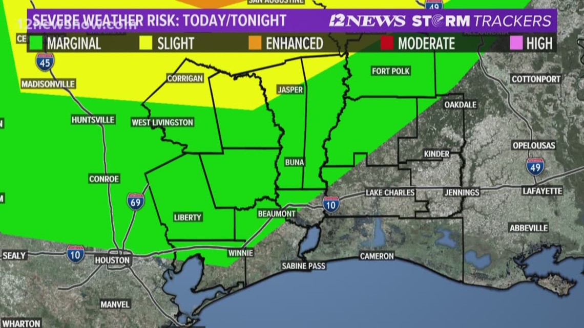 Small chance of severe weather north of Southeast Texas Friday night ...