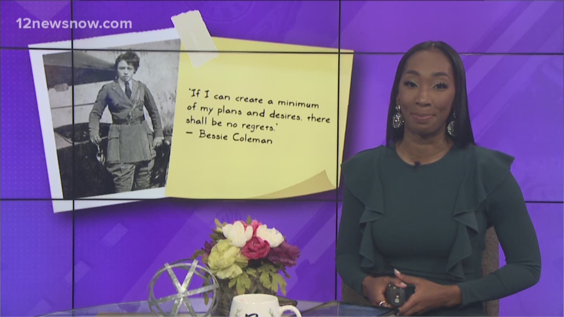 "If I can create a minimum of my plans and desires, there shall be no regrets." -Bessie Coleman