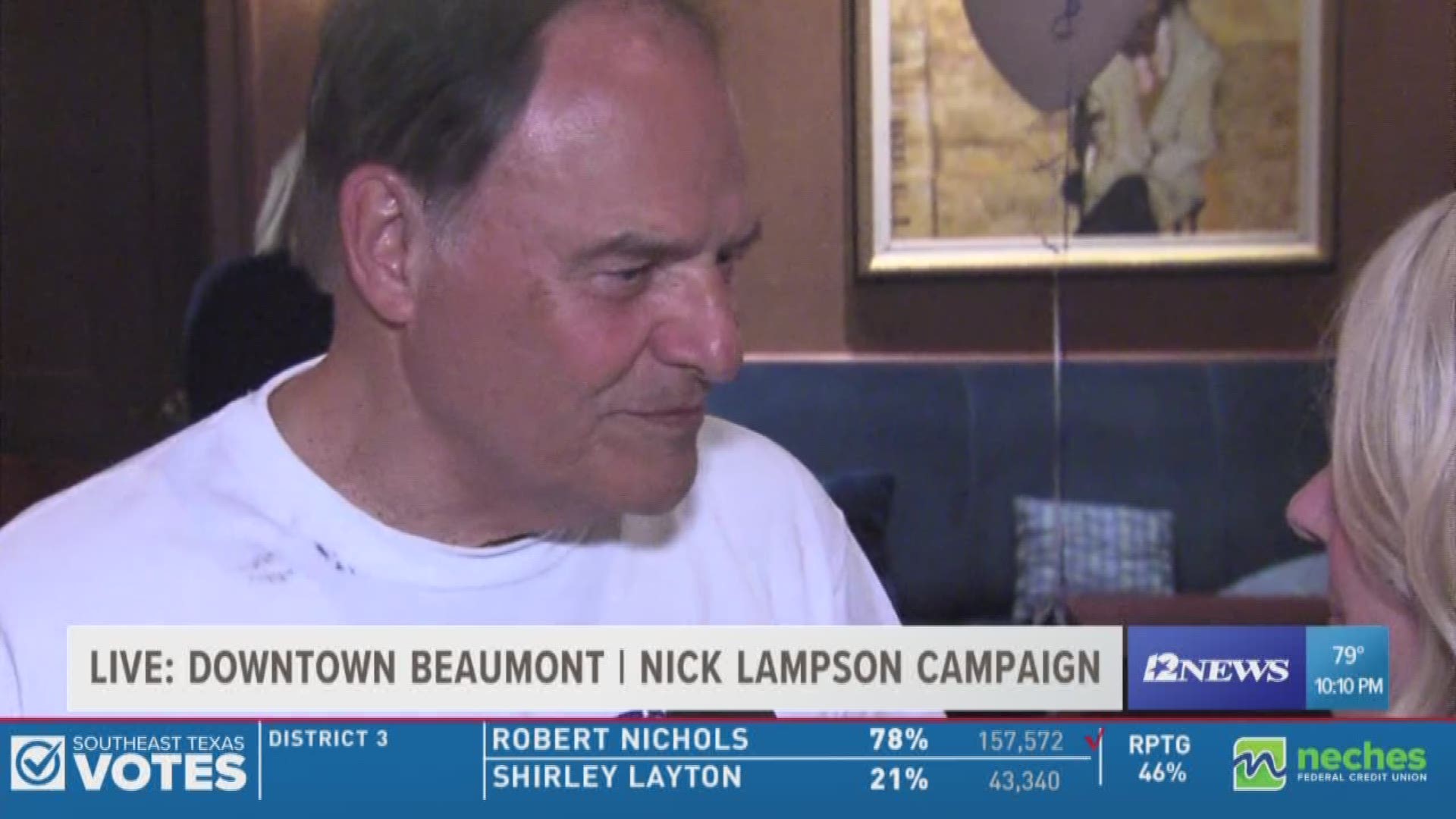Democrat Nick Lampson speaks to 12News following loss to Jeff Branick for Jefferson County Judge