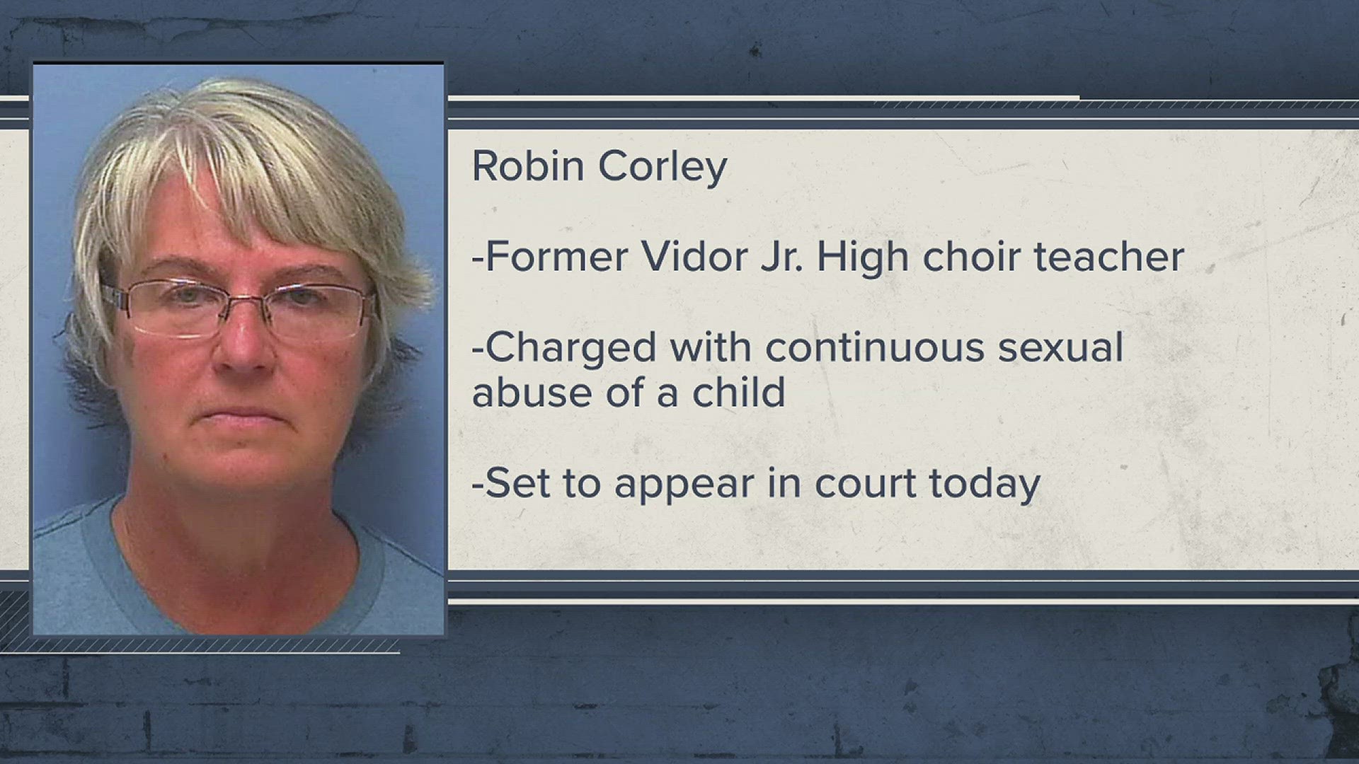 Robin Corley was placed on administrative leave in April 2022 after allegations were made by a former student.