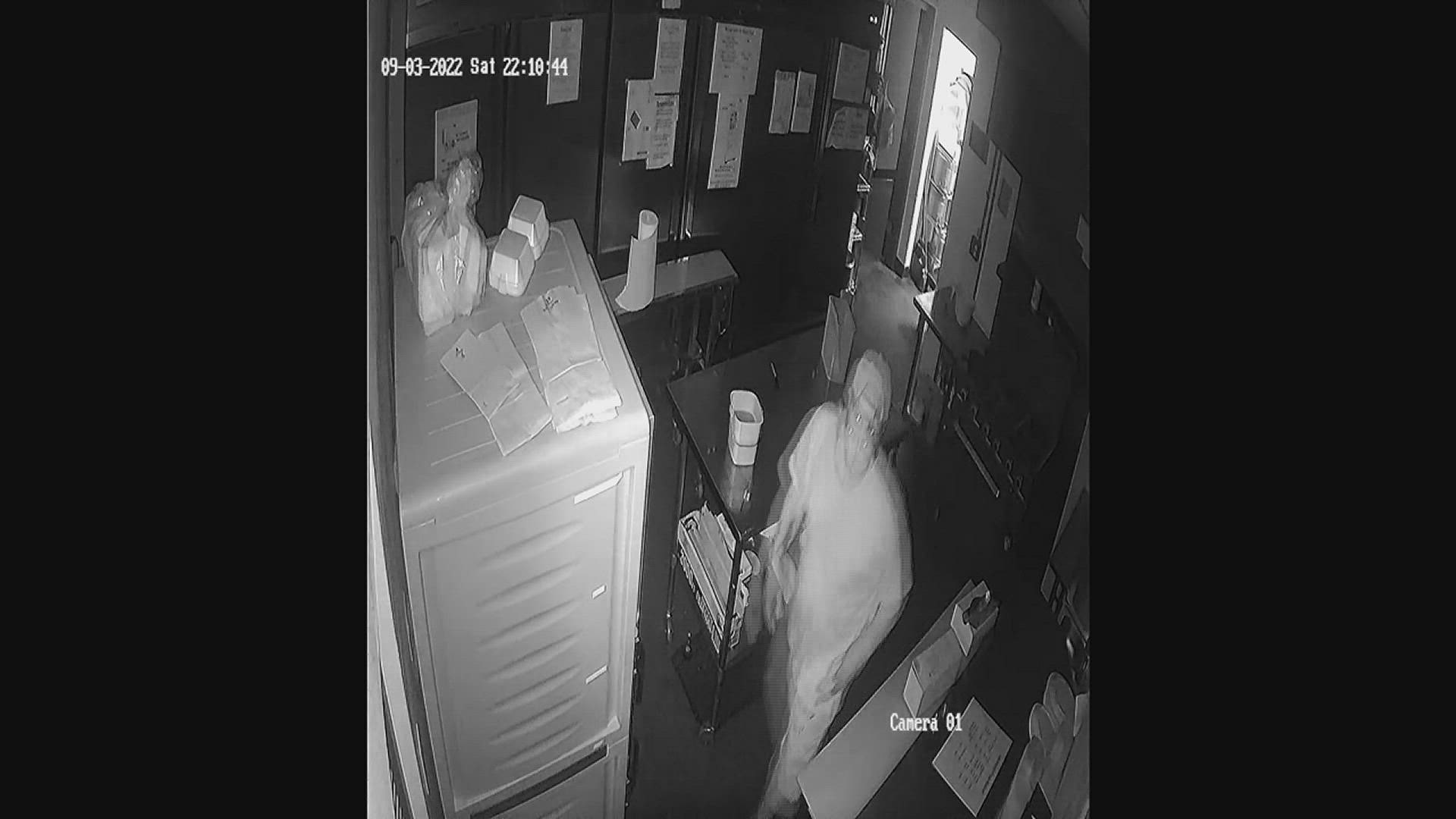 The owner of Marisela's Tamales on Walden Road says the man in the surveillance video stole $400 from two cash registers and their tip jar, plus some beer.