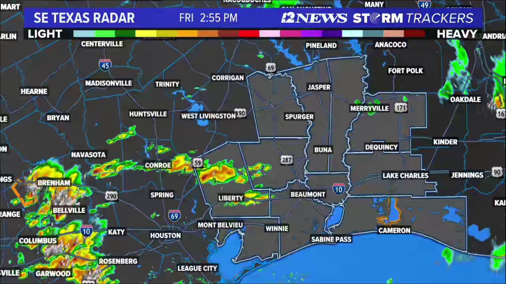 LIVE WEATHER LOOP Track the scattered rain and storms over SETX